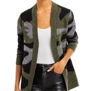 Aqua Camouflage Open‎ Cardigan Grey/Black/Olive Green Women's Size M